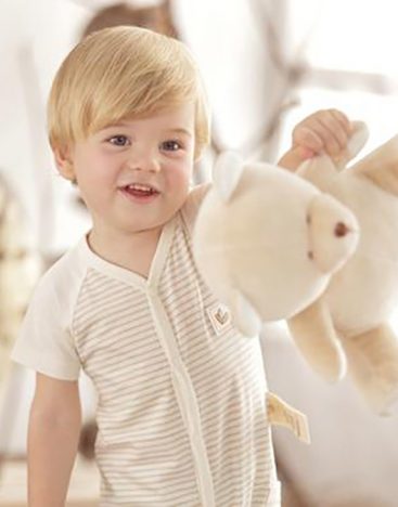 Baby Organic Short-Sleeve Bodysuit with pockets