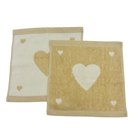 set 2 Organic and naturally colored cotton face towel