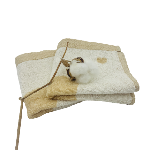 set 2 organic and naturally colored cotton face towel