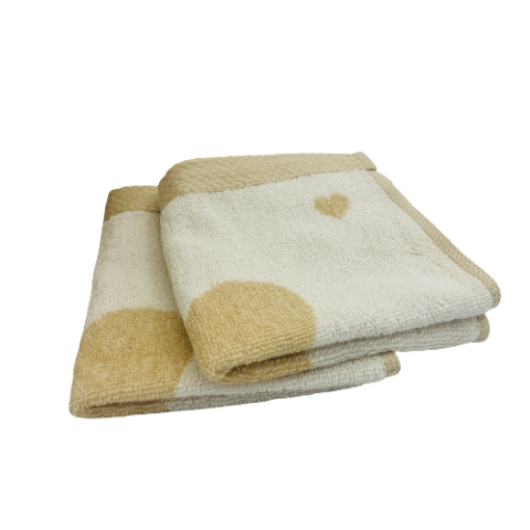 set 2 organic and naturally colored cotton face/bath towel