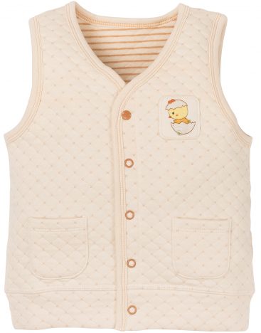 naturally colored cotton quilted vest Mimi naturecolor