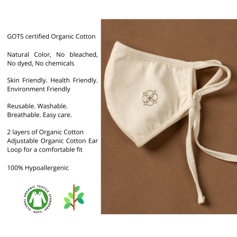Mimi GOTS organic cotton reusable face mask
