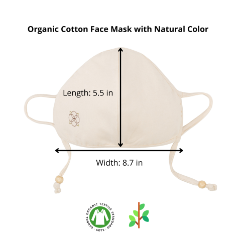 Mimi GOTS organic cotton face mask measurement