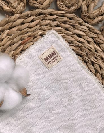 Mimi 100% organic cotton 25×25 face towel, handkerchief, safe and soft pure
